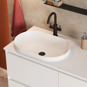 Столешница Luna-Jazz-oval 560 НП 140, белый матовый, Solid Surface
