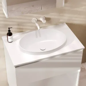 Столешница Luna-Jazz-el 540 НП 80, белый матовый, Solid Surface