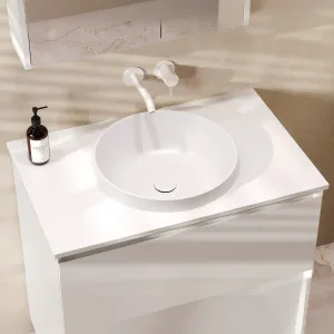 Столешница Luna-Jazz-cir 410 НП 100, белый матовый, Solid Surface