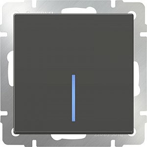 Выключатель Серо-коричневый WL07-SW-1G-LED/Выключатель одноклавишный с подсветкой (серо-коричневый)