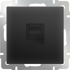 Розетка Черный матовый WL08-RJ-11/ Телефонная розетка RJ-11 (черный матовый)
