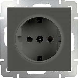 Розетка Серо-коричневый WL07-SKGS-01-IP44/ Розетка с заземлением и шторками (серо-коричневый)