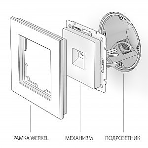 Розетка Серо-коричневый WL07-RJ-45/ Розетка Ethernet RJ-45 (серо-коричневый)