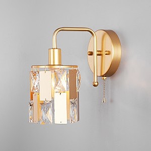 Настенное бра Scoppio 10101/1 перламутровое золото/прозрачный хрусталь Strotskis