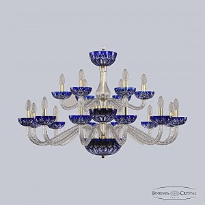 Подвесная люстра 1308 1308/12+6/360/2d G Cl/Clear-Blue/H-1I