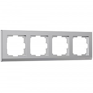 Рамка Werkel W0041806/ Рамка на 4 поста Stark (серебряный)