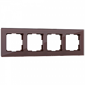 Рамка Werkel W0041118/ Рамка на 4 поста Favorit (мокко,стекло)