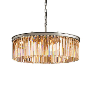 Подвесная люстра 1920s Odeon KR0387P-10B chrome/amber