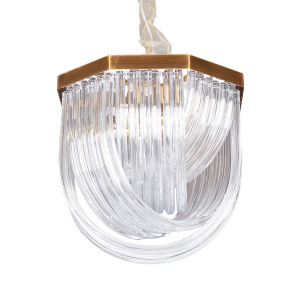 Подвесная люстра Murano Glass A001-400 L4 brass/clear
