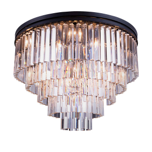 Потолочная люстра 1920s Odeon KR0387C-10A/P black/clear