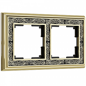 Рамка Werkel W0021430/ Рамка на 2 поста Palacio Gracia (золото/черный)