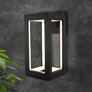 Уличный настенный светильник Frame 1527 TECHNO LED Frame чёрный