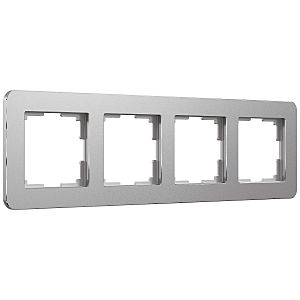 Рамка Platinum алюминий W0042606/ Рамка на 4 поста Platinum (алюминий)