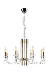 Подвесная люстра Aurelio AURELIO SP8 GOLD+CHROME/TRANSPARENT