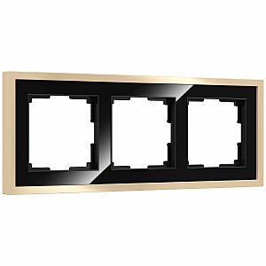 Рамка Werkel W0032852/ Рамка на 3 поста Baguette (черный/латунь)