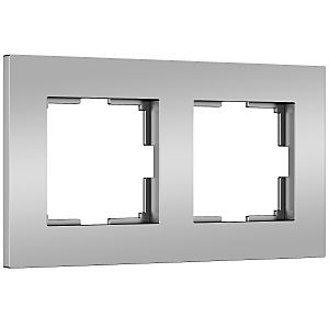 Рамка Werkel W0022965/ Рамка на 2 поста Slab (серебро матовый)