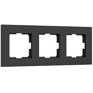 Рамка Werkel W0032908/ Рамка на 3 поста Slab (черный матовый)