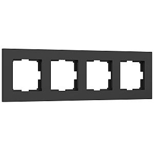 Рамка Werkel W0042908/ Рамка на 4 поста Slab (черный матовый)