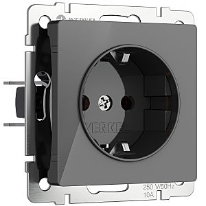 Розетка Werkel W1171044/ Розетка с заземлением (графит акрил)