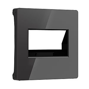 Накладка на механизм Werkel W1191148/ Накладка для двойной розетки Еthernet RJ-45 (черный акрил)