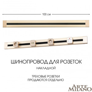 Шинопровод Am-track-sockets 382301TO/100 Gold