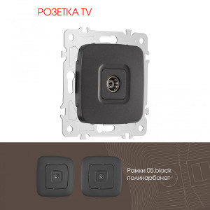 Розетка Am-205 205.43-1.black