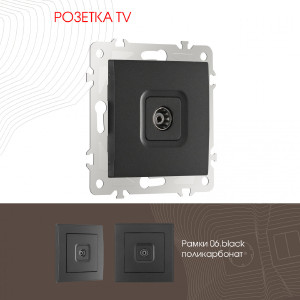 Розетка Am-206 206.43-1.black
