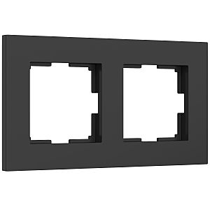 Рамка Slab черный софт W0022908/ Рамка на 2 поста Slab (черный софт)