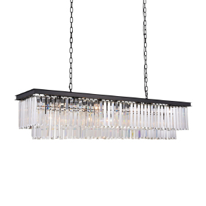 Подвесная люстра 1920s Odeon KR0387P-12C/P black/frost