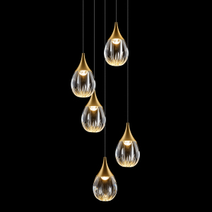 Люстра каскадная Stilla MD24001004-5A gold/clear