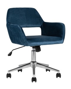 Кресло офисное ROSS ROSS CHROME VELVET DARK BLUE