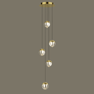 Светильник подвесной MD24001033 MD24001033-5A gold/clear