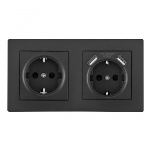 Розетка Set06-2 SET06-2-47-1-40-1 black