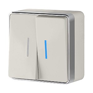 Выключатель Werkel W5020103/ Выключатель двухклавишный с подсветкой Gallant (слоновая кость)