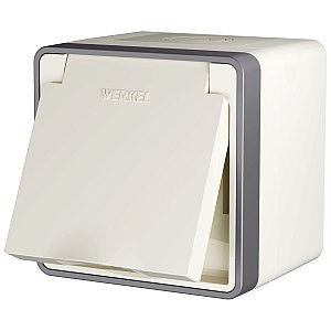Розетка Werkel W5071203/ Розетка влагозащ. с зазем. с защит. крышкой и шторками Gallant (слоновая кость)