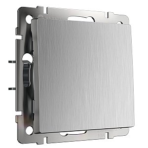Выключатель Werkel W1110009/ Выключатель одноклавишный (cеребряный рифленый)