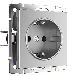 Розетка Werkel W1171006/ Розетка с заземлением (серебряный)