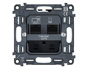 Механизм компьютерной двойной розетки RJ-45 Ambrella Volt QUANT VM189