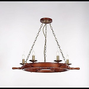 Подвесная люстра LUXURY WOOD Luxury wood 10439/6C BRASS, RED